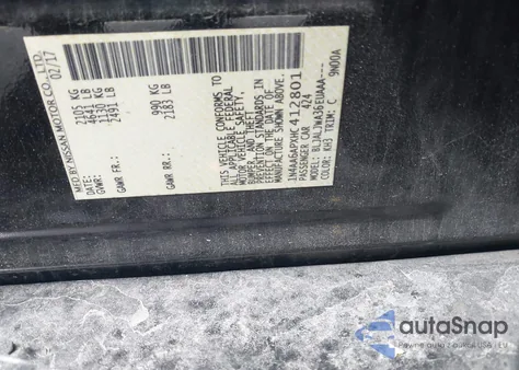 2017 Nissan Maxima 3.5 Sv from USA, damaged, VIN 1N4AA6APXHC412801